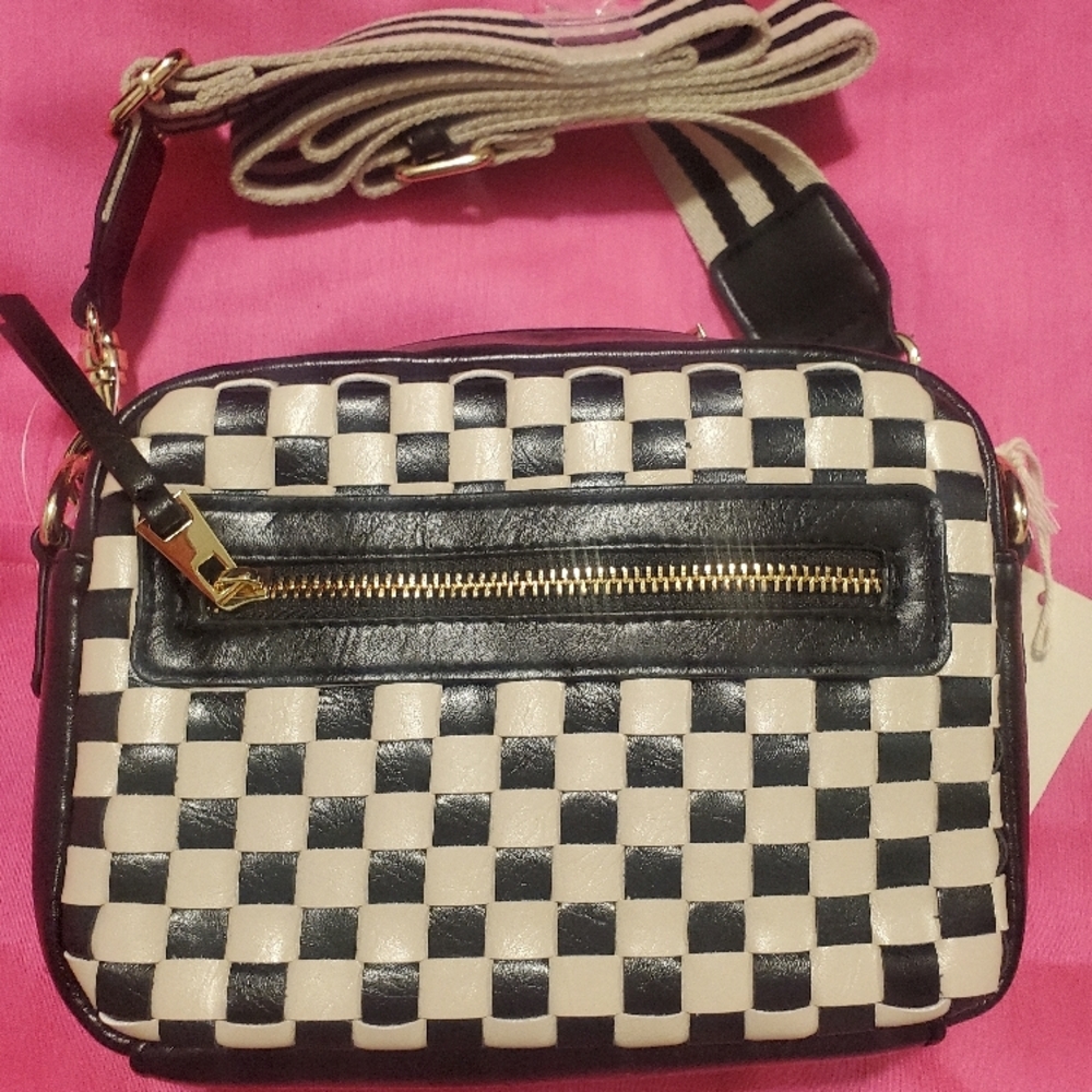 Checkered Black and White Women's Bag